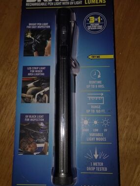 Braun Rechargeable 3-in-1 Pen Light 400 Lumens W/ UV Light